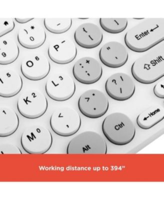 Wireless Keyboard And Mouse White Combo, 2.4G Wireless Keyboard And Mouse Set, Slim Design, Quiet Typing, Long Battery Life 2607124