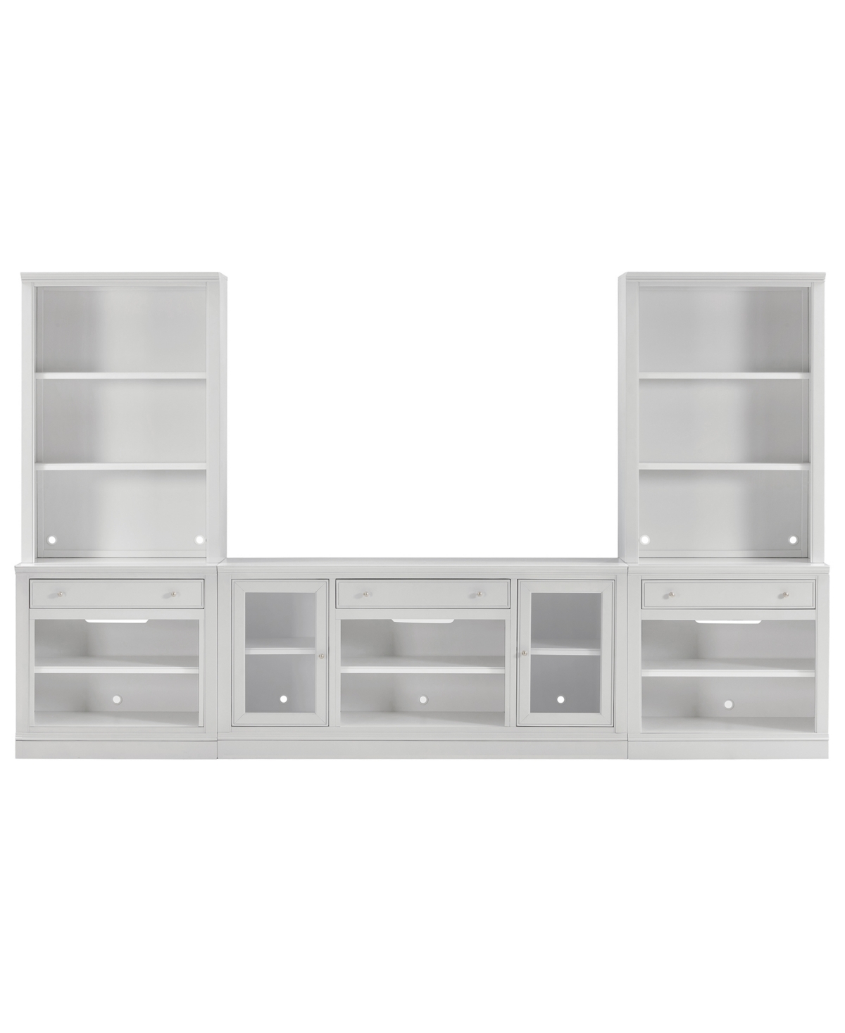 Macy's Amren 65" 2 Door Console With Open Hutches And Open Bases In White