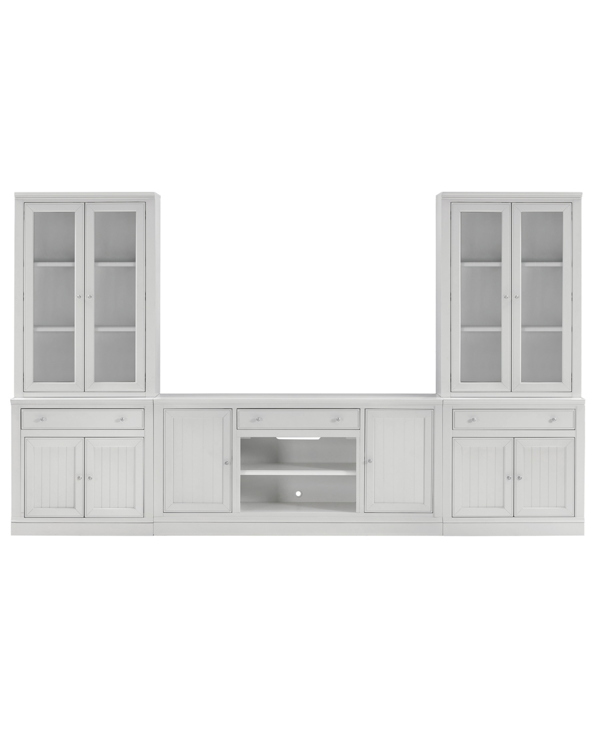Macy's Amren 65" 2 Door Console And 2 Door Hutches With Drawers In White