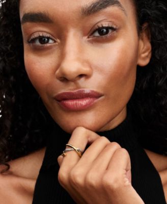 Organically Shaped Two-Tone Double Ring