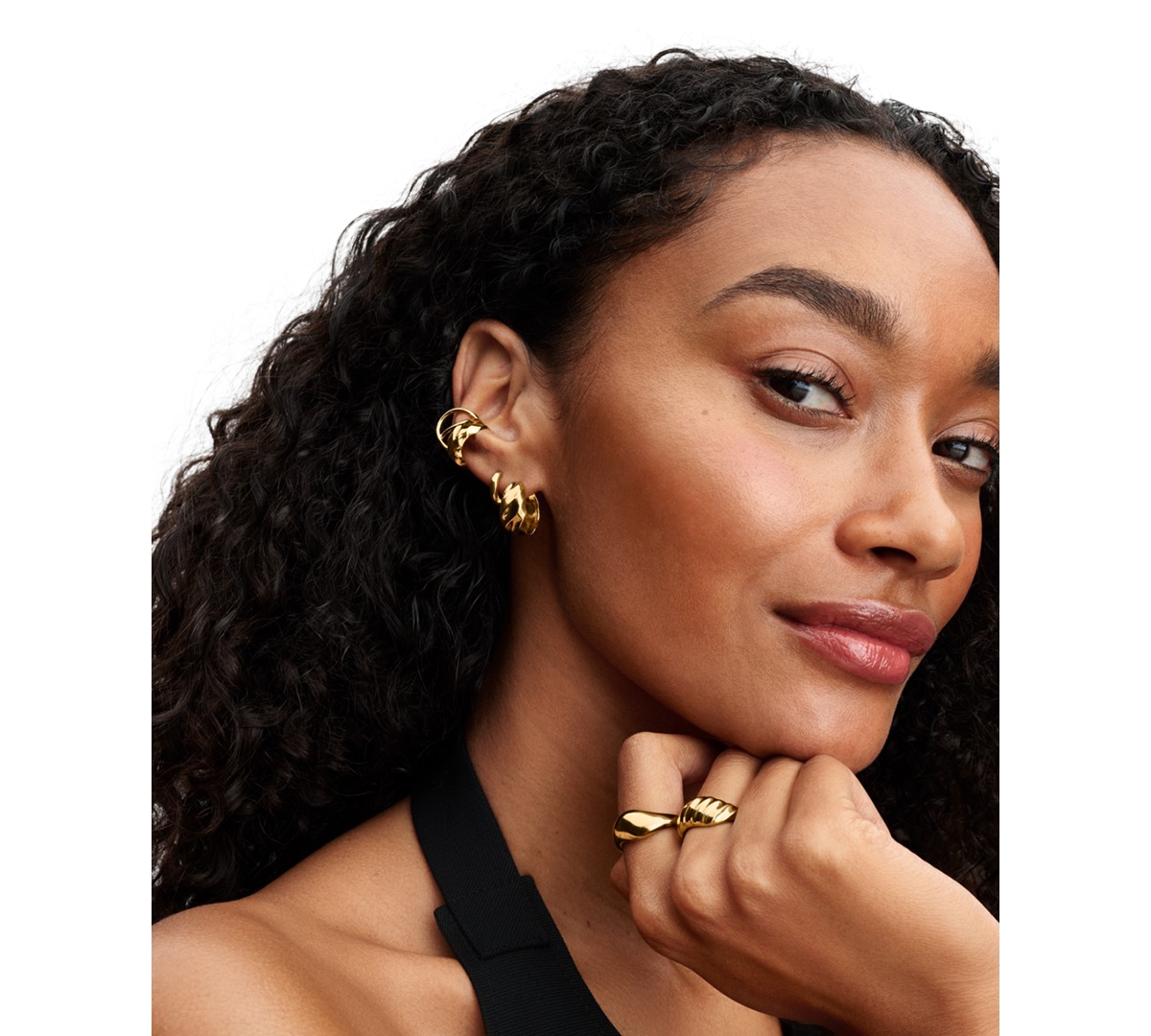 Pandora Rippled 14k Gold Plated Statement Ring In Gold