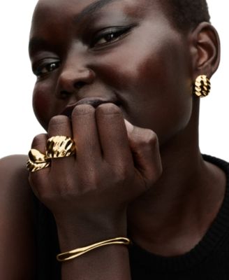 Rippled 14K Gold Plated Statement Ring