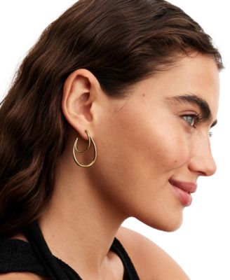 Organically Shaped Double Hoop Earrings