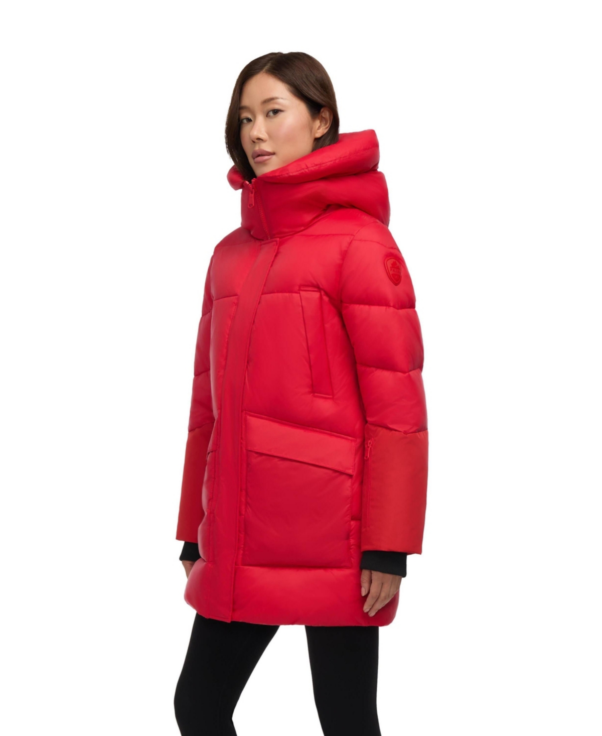 Pajar Heirani Mid-length Quilted Parka Puffer With Oversized Hood In Animal Print