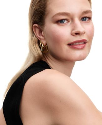 Twisted Triangle Large Hoop Earrings