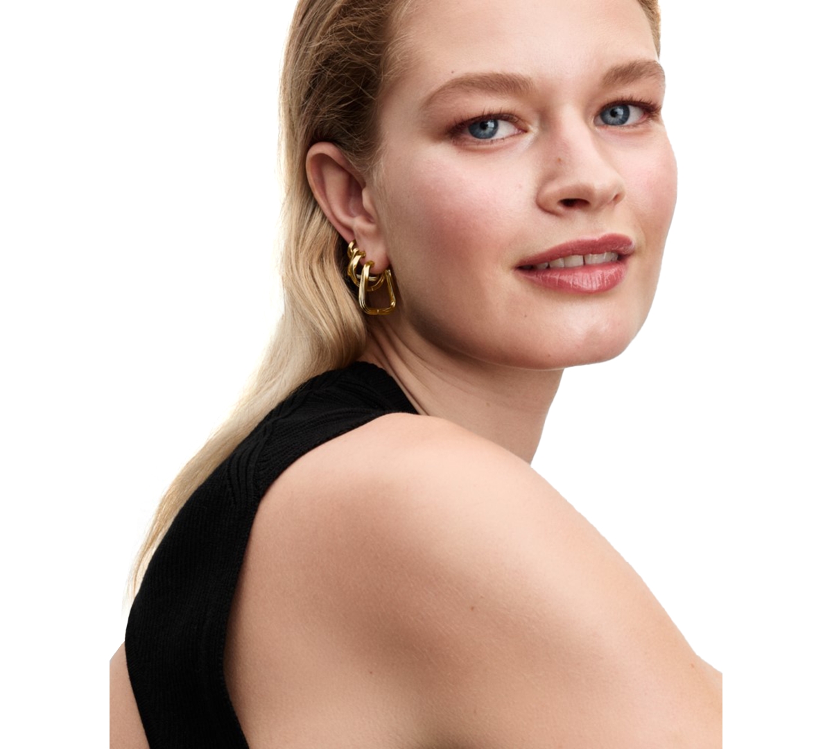 Pandora Twisted Triangle Large Hoop Earrings In Gold