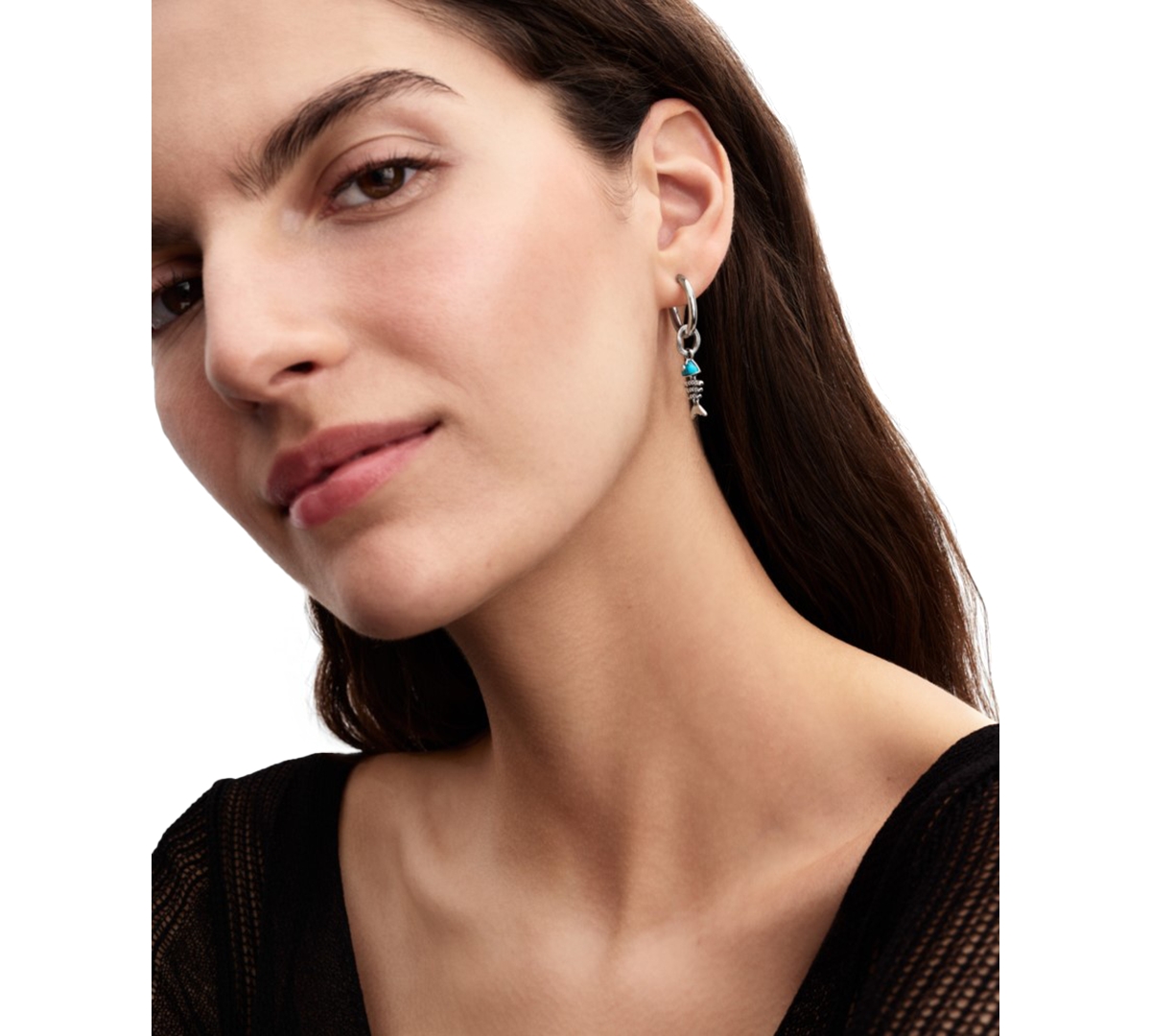 Pandora Turquoise Fishbone Dangle Charms In Metallic