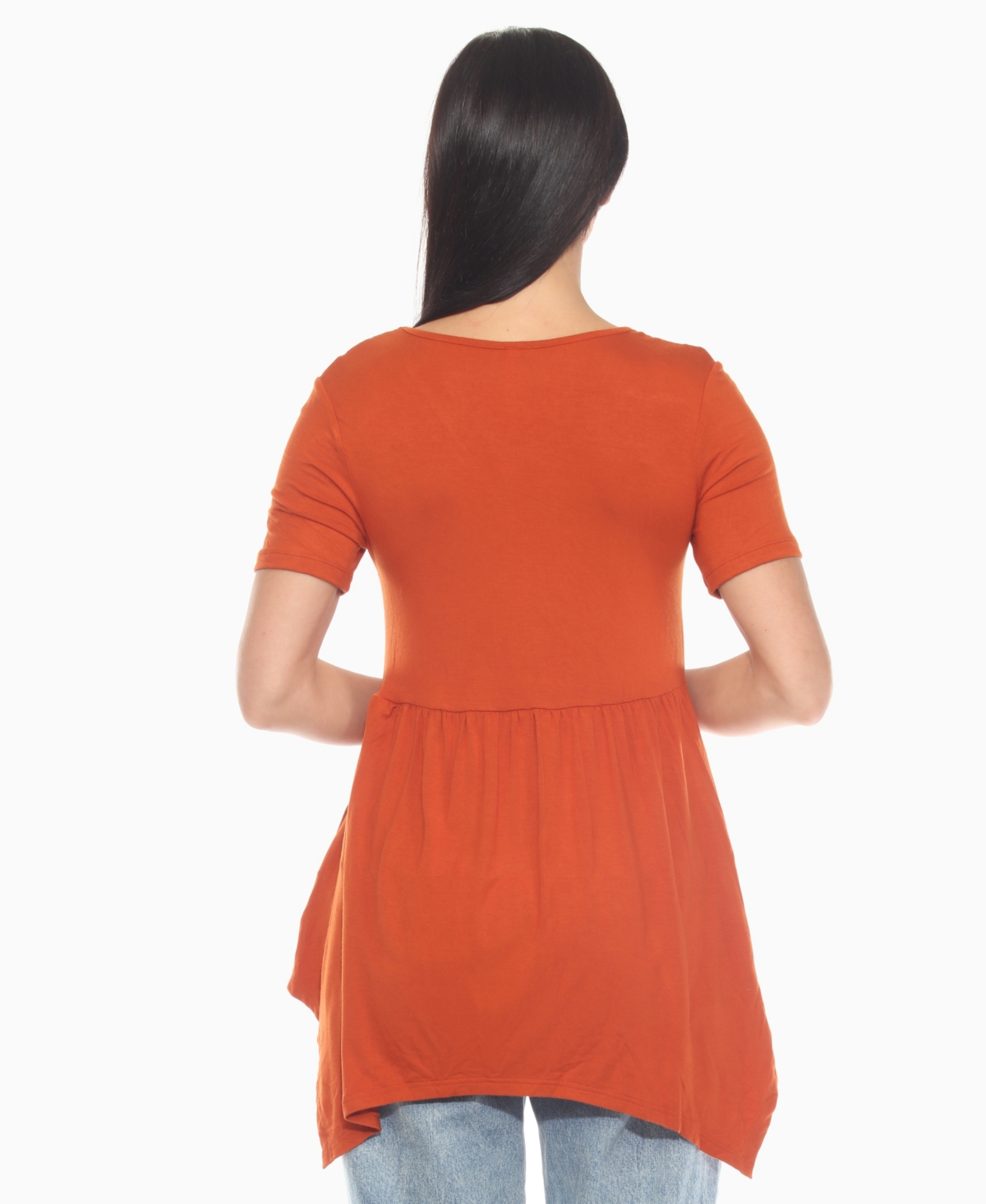 White Mark Women's Shirred Maternity Top In Brown