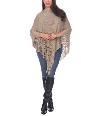 Women's Cable Knit Poncho Sweater
