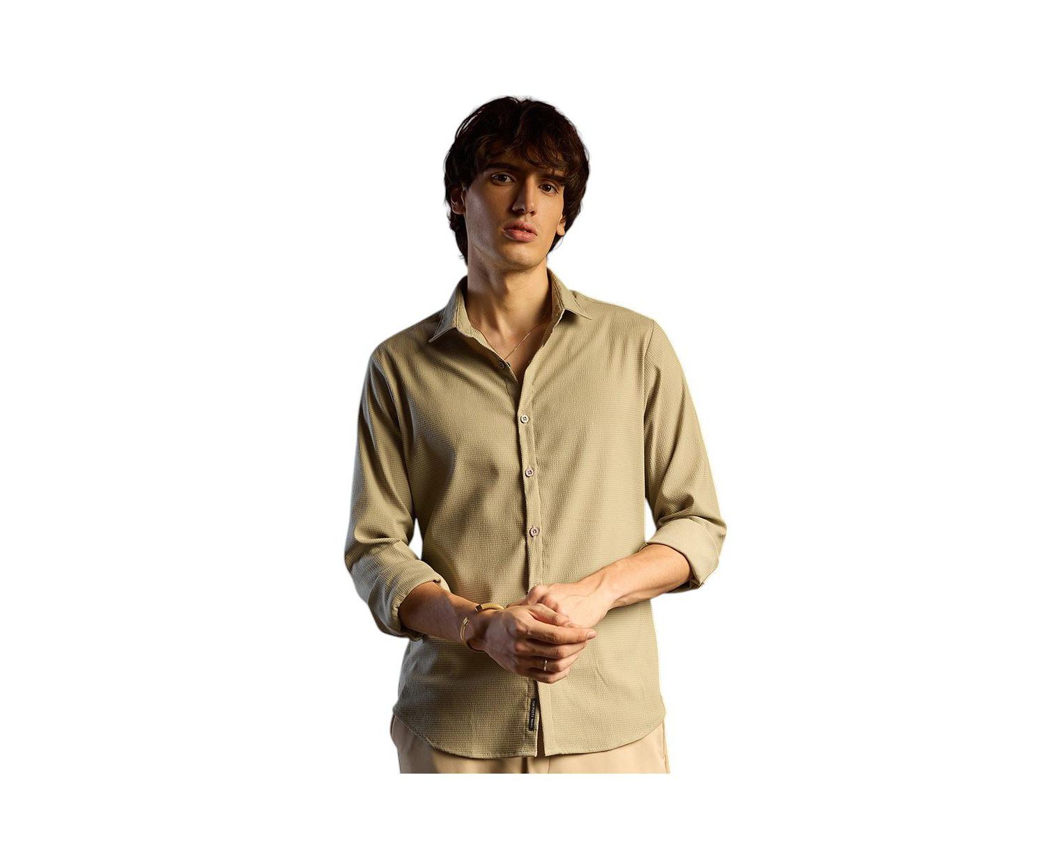 Men's Solid Seersucker Shirt