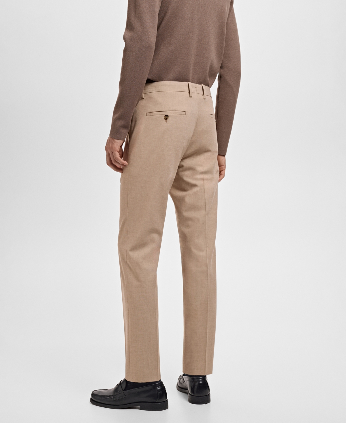 Mango Paris Slim Fit Suit Pants In Neutral
