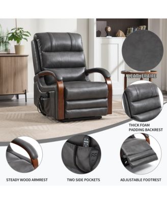 Lift Chair Dual Motor Infinite Position Recliners Up to 350 LBS with Solid Wood Armrests and Heat Massage