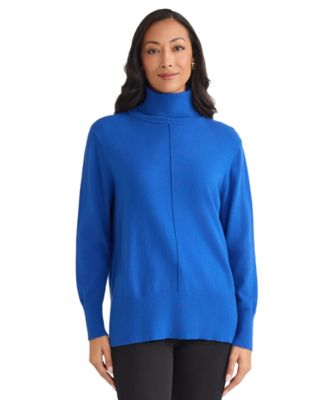 Women's Long Sleeve Mock Neck Pin Tuck Top