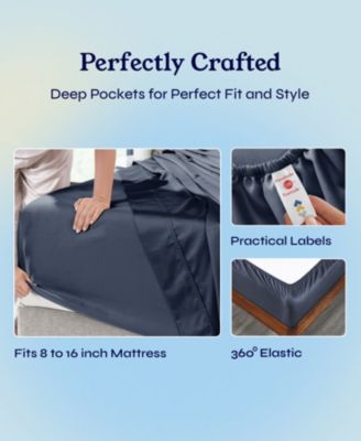 400 Thread Count Cotton Printed 4 Piece Sheet Set, Full Size