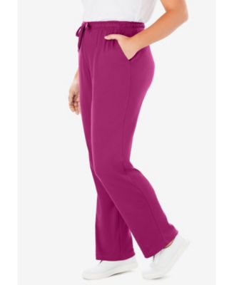 Plus Size Within Sport Knit Straight-Leg Pull-On Pants