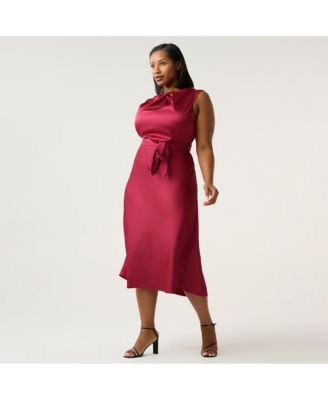 Plus Size Emmi Satin Midi Dress