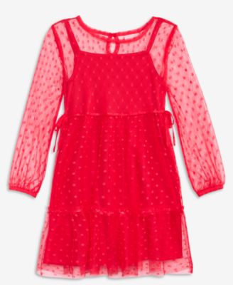 Girls' 5-20 Long-Sleeve Tulle Dress, Macy's Exclusive