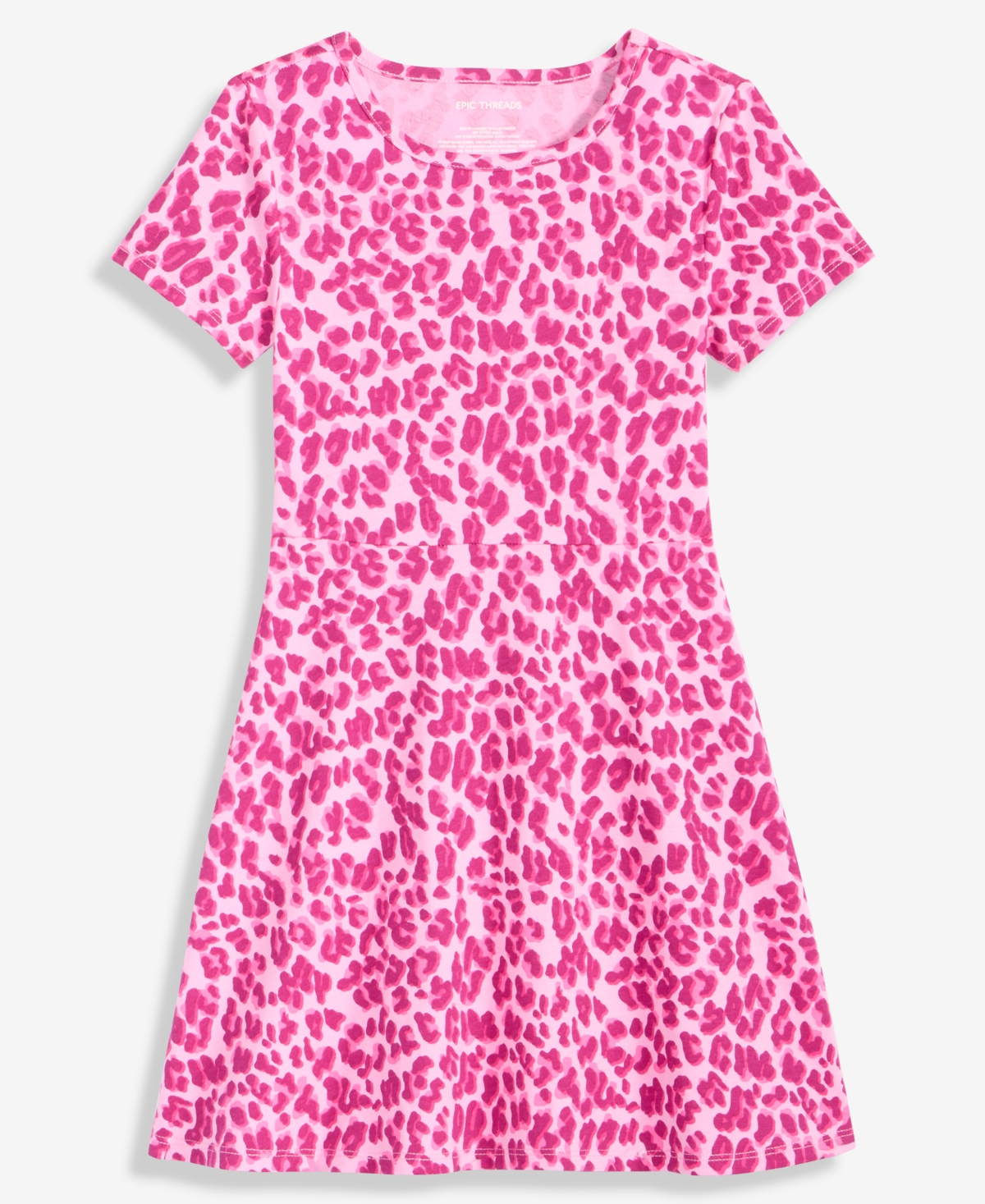 Epic Threads Girls 5-20 Short-sleeve Animal Print Dress, Macy's Exclusive In Pink