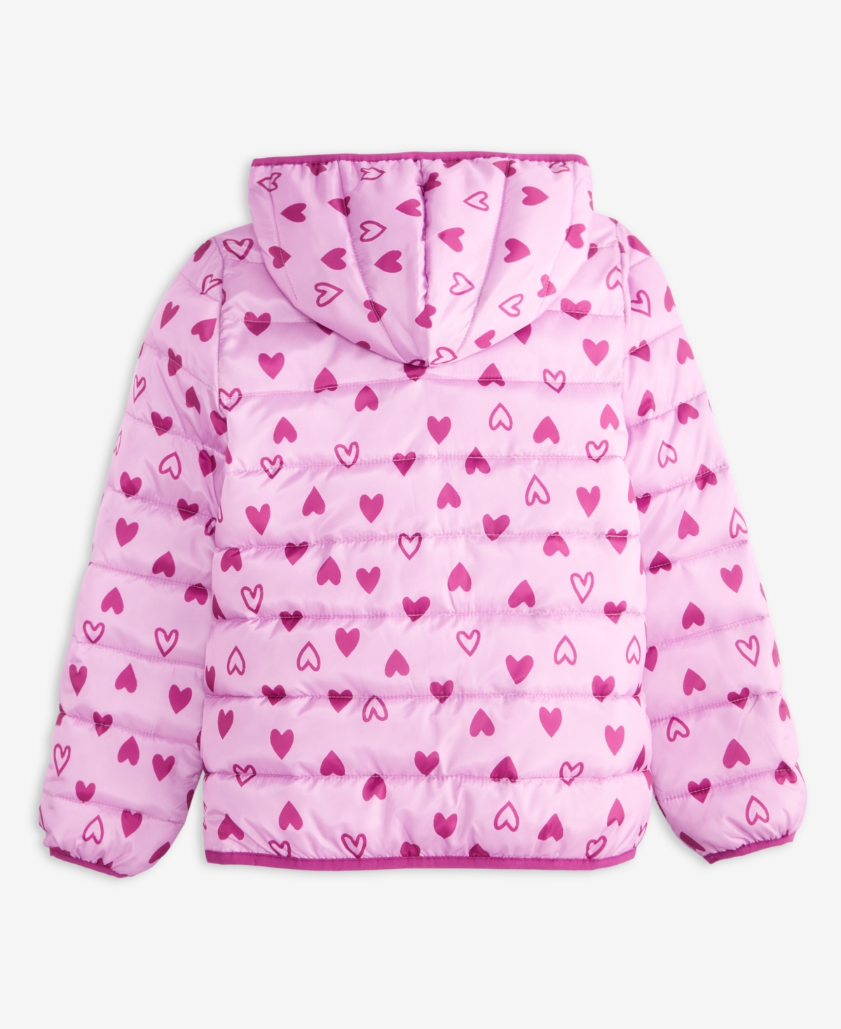 Epic Threads Girls 5-20 Heart Print Packable Long-sleeve Jacket, Macy's Exclusive In Pink