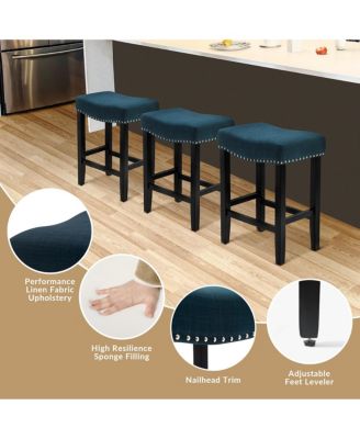   1 Pc   Upholstered   24" Saddle Seat  Counter Stool