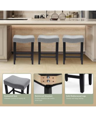   1 Pc   Upholstered   24" Saddle Seat  Counter Stool