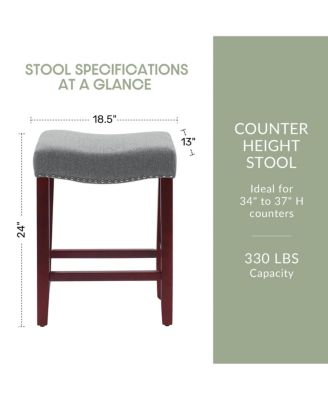 24" Upholstered Saddle Seat Counter Stool