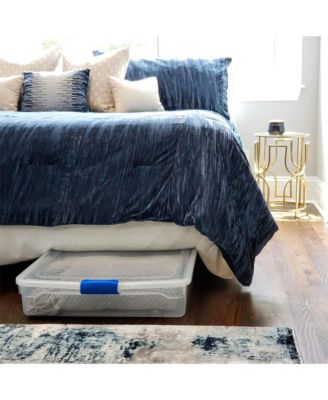 56 Quart 2 Pack Underbed Secure Latching Clear Plastic Storage Container