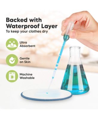 Maternity 14pk Organic Nursing Pads, Washable Breast Pads + Wash Bag, Reusable Nipple Pads