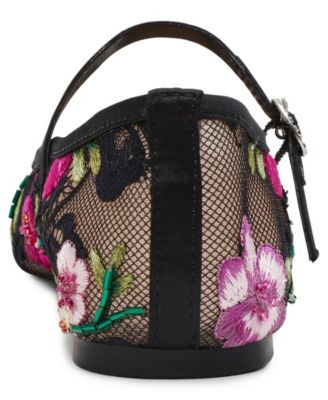 Women's Nova Embroidered Mesh Mary Jane Flats