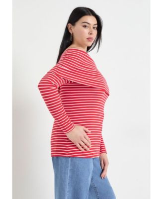 Women's June + Vie Long-Sleeve Off-The-Shoulder Top