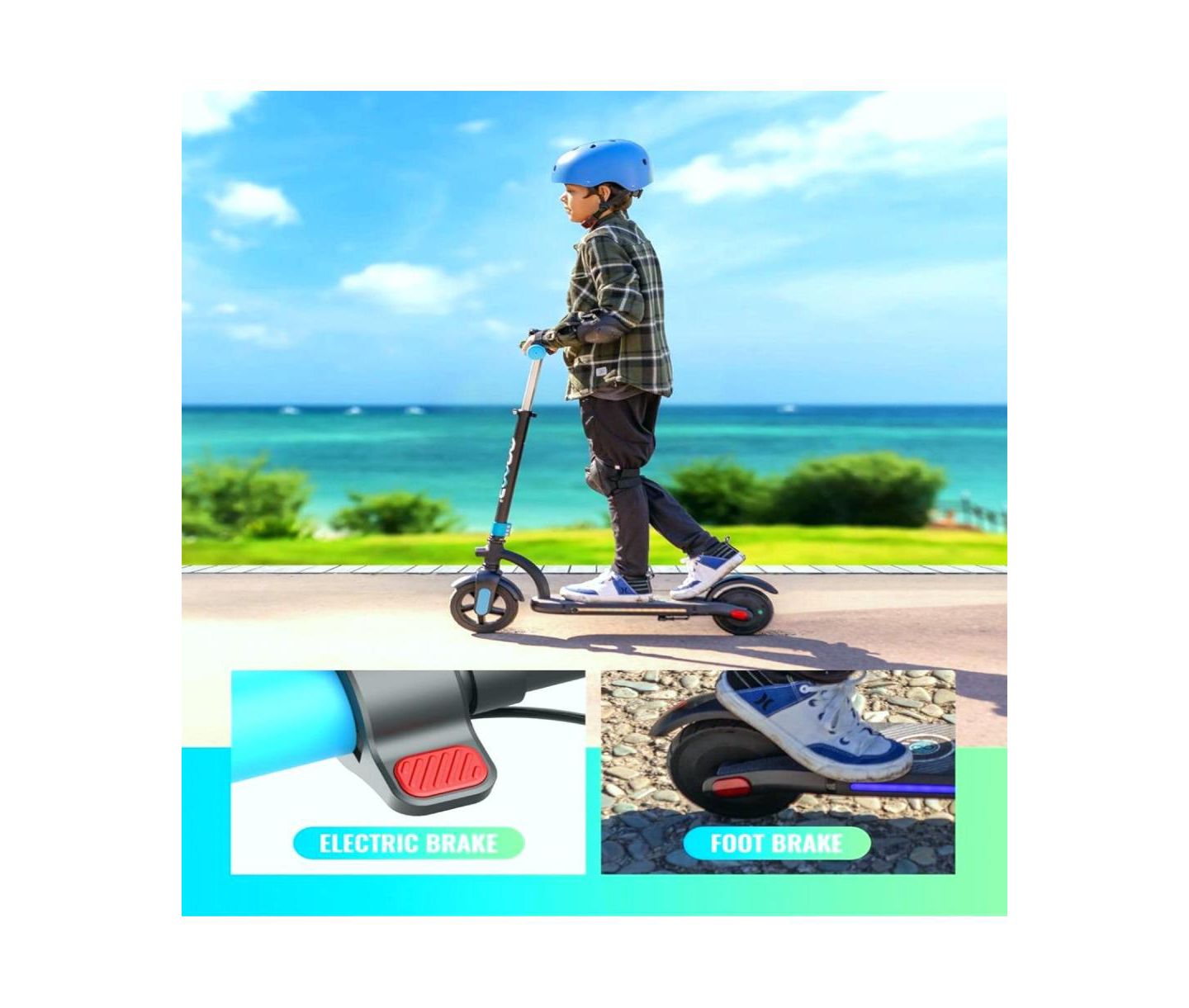 Детская игрушка Everyfun 180W Electric Scooter with Adjustable Height and LED Display, 143 lbs Capacity, Ages 6-12 — фото 6