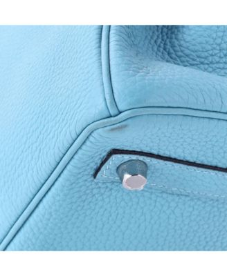 Pre-Owned HERMES Birkin 30 Handbag Blue Togo with Palladium Hardware