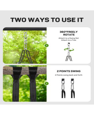 Tree Swing for Kids and Adults, 60" Waterproof Rectangle Platform Swing, 700lbs Heavy Duty with Adjustable Straps