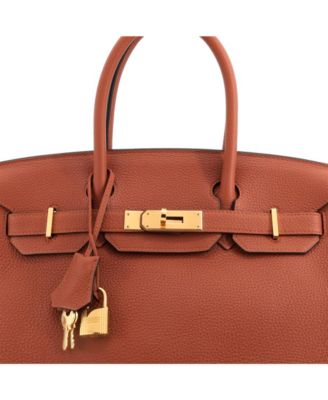 Pre-Owned HERMES Birkin 30 Handbag Brown Togo with Gold Hardware