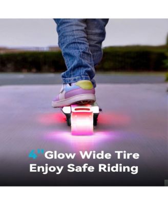 Kids Electric scooter-with Colorful LED Flash Wheels and Deck Lights, 14.6V 2.6AH, Kick-to-Start, Adjustable Speed and Height, Speed Range: 5 MPH, 3.5" or 4.7" Wheels, Max Load 110 lbs, Up to 6 Miles Range