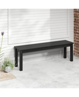 55'' HDPE Outdoor Bench for 2-3 People Weatherproof Backless Patio Garden Bench