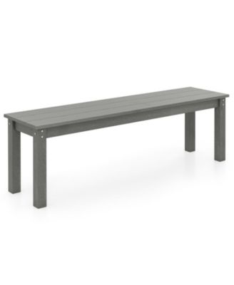 55'' HDPE Outdoor Bench for 2-3 People Weatherproof Backless Patio Garden Bench