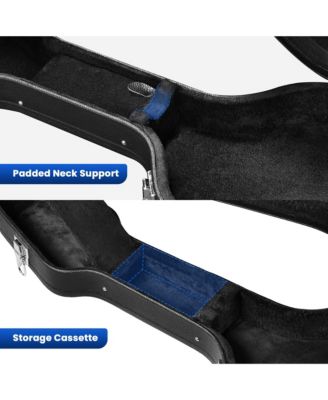 Electric Guitar Case for Stratocaster Style w/ Folding Guitar Floor Stand