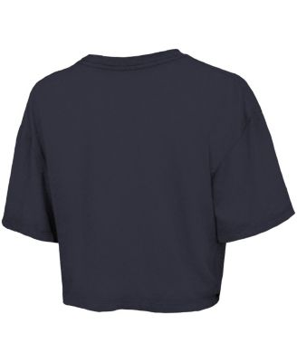 Women's Navy Detroit Tigers Boxy Crop T-Shirt