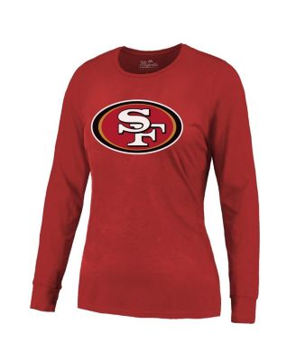 Women's Brock Purdy Scarlet San Francisco 49ers Player Name Number Long Sleeve T-Shirt
