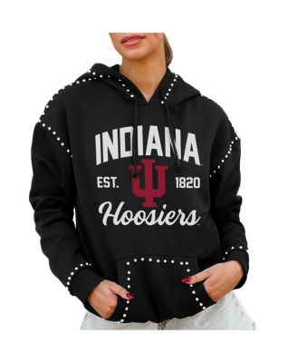Gameday Couture - Women's Black Indiana Hoosiers Studded Pullover Hoodie