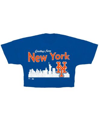 Women's Royal New York Mets Skyline Crop T-Shirt