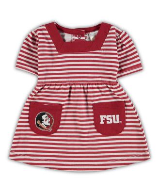 Little King - Girl's Toddler Garnet Florida State Seminoles Striped Dress with Pockets