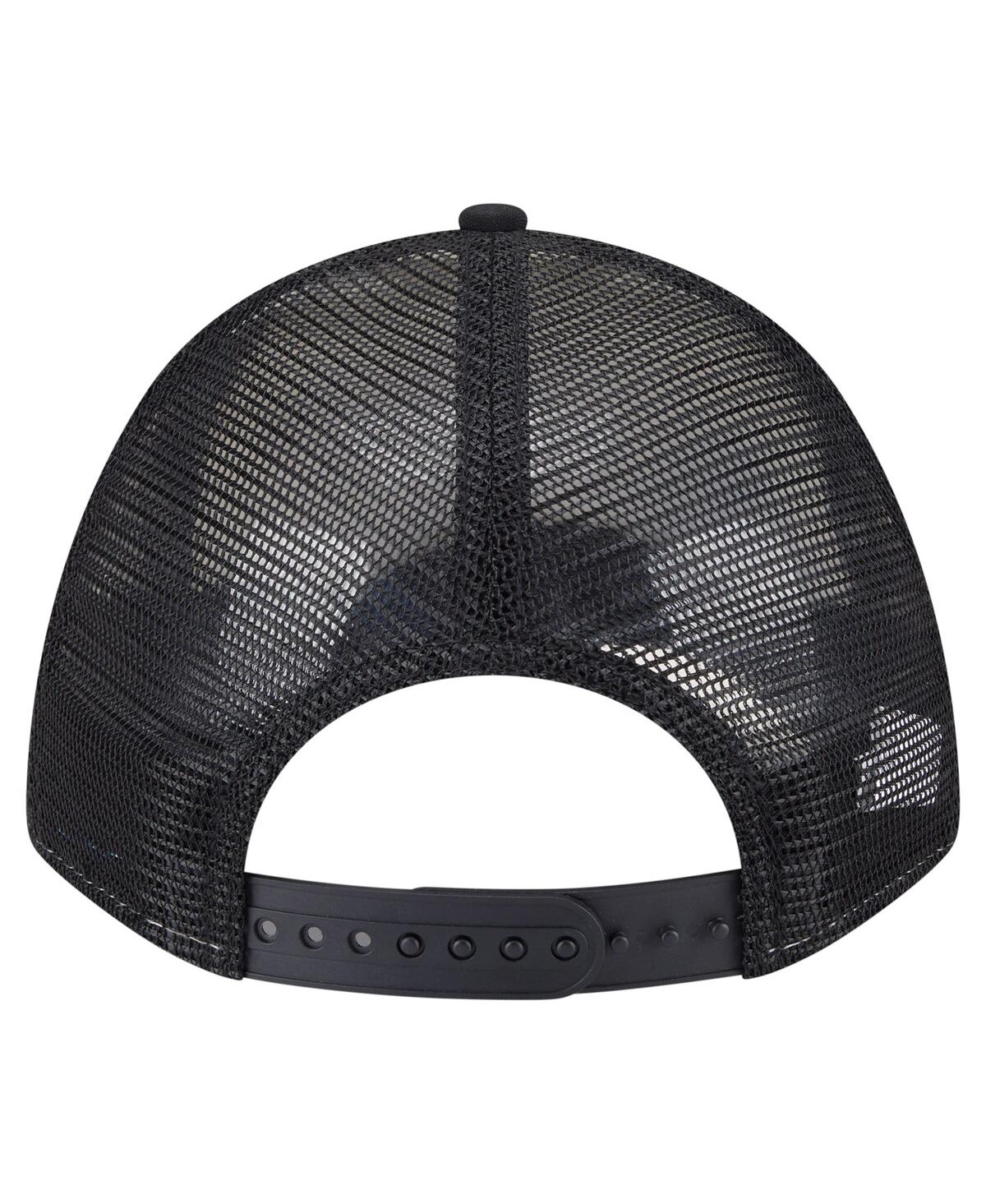 New Era Men's And Women'sâ White/black New York Liberty 9forty A-frame Graphic Trucker Hat In Black