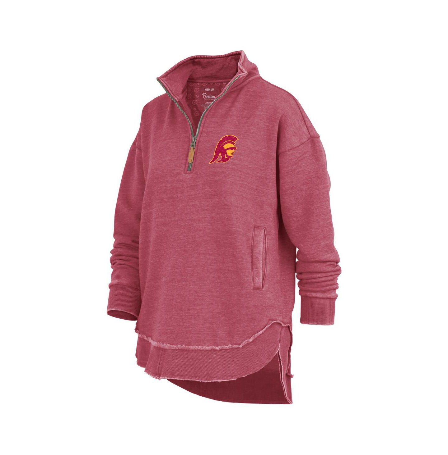 Женский свитшот Pressbox Cardinal USC Trojans Northfork Sojourn Poncho Quarter-Zip — фото 3