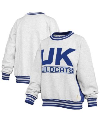 Pressbox - Women's Heather Gray/Royal Kentucky Wildcats Endzone Crewneck Sweatshirt