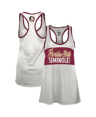 Pressbox - Women's White/Garnet Florida State Seminoles Tracy Racerback Burnout Tank Top