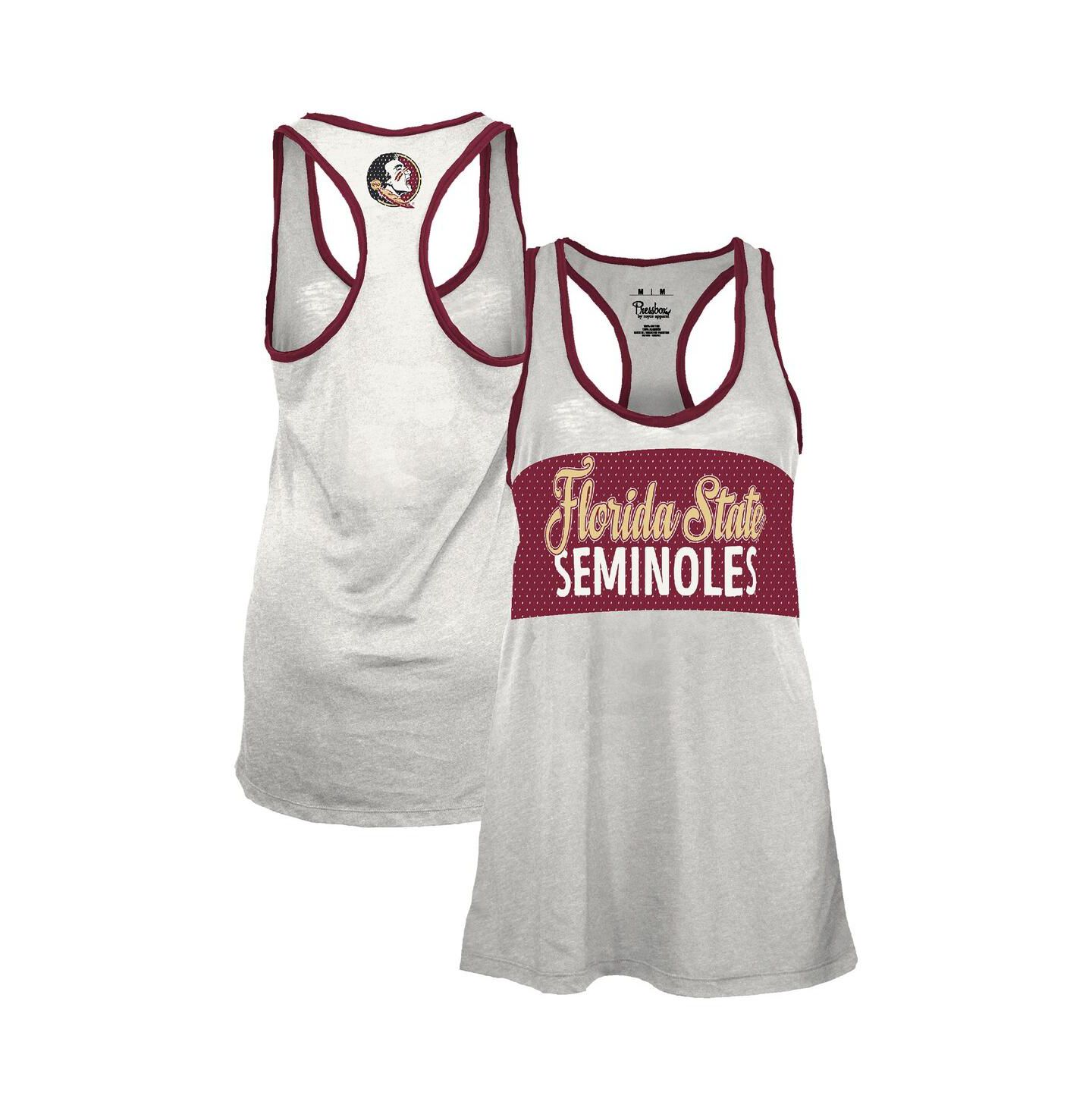 Женский топ Pressbox White/Garnet Florida State Seminoles Tracy Racerback Burnout — фото 1