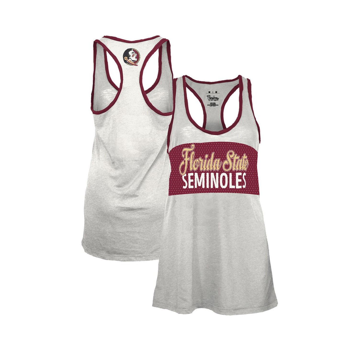 Women's White/Garnet Florida State Seminoles Tracy Racerback Burnout Tank Top