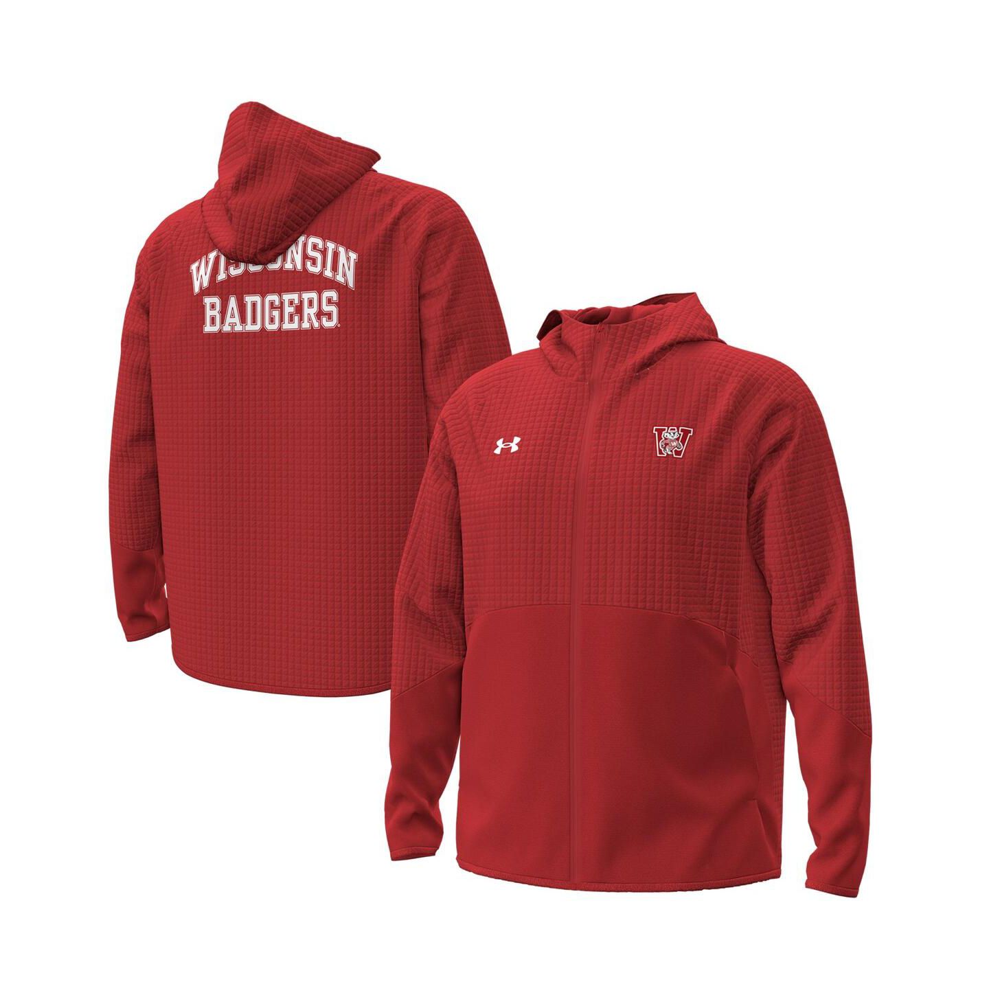 Мужская куртка Under Armour Red Wisconsin Badgers 1980 Throwback Unstoppable Fleece Full-Zip — фото 1